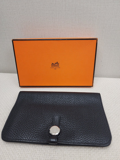 Hermes Black Dogon Duo Wallet