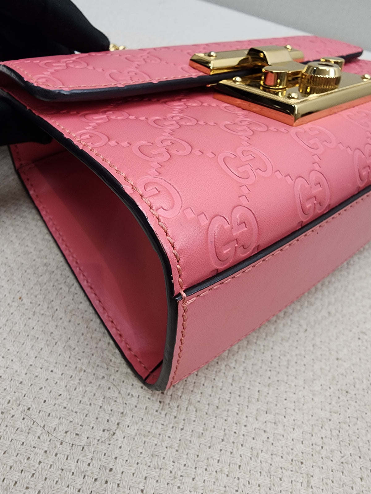 Gucci Pink Guccissima Small Padlock (GHW)