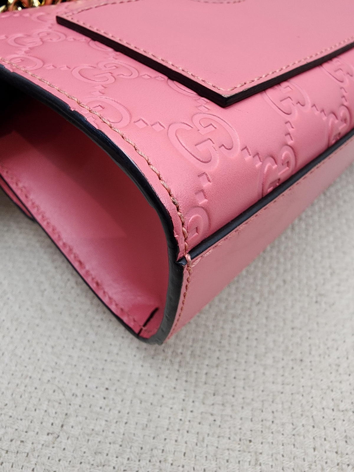 Gucci Pink Guccissima Small Padlock (GHW)