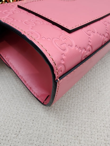 Gucci Pink Guccissima Small Padlock (GHW)