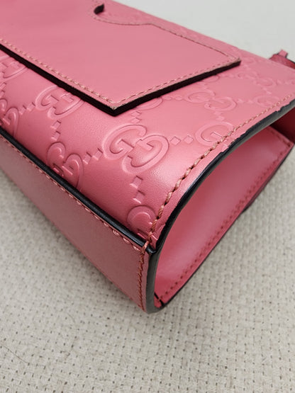 Gucci Pink Guccissima Small Padlock (GHW)