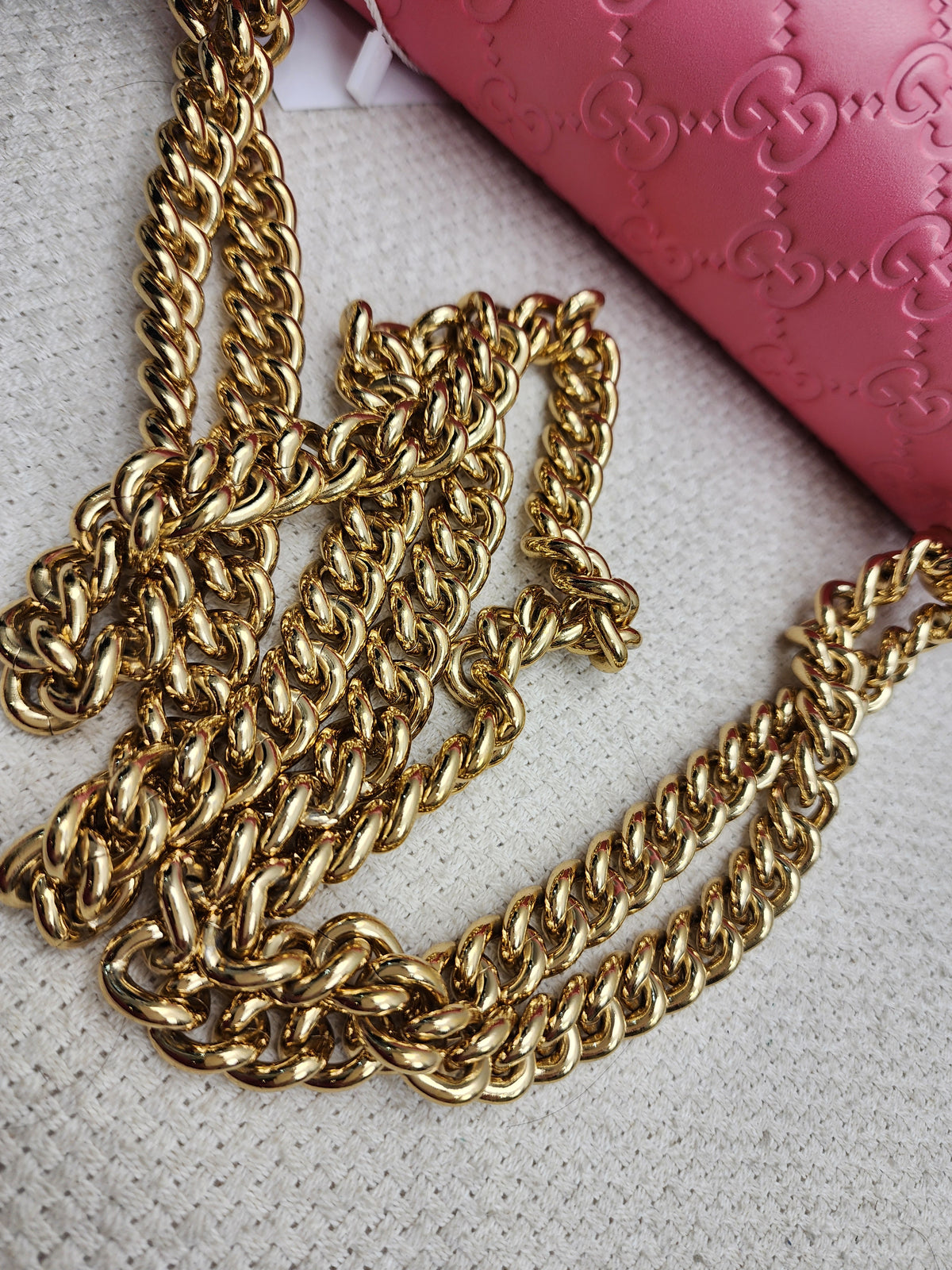 Gucci Pink Guccissima Small Padlock (GHW)