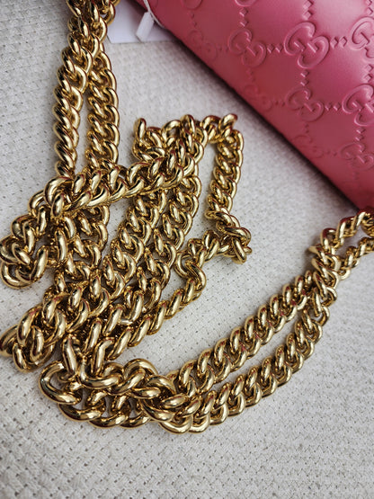Gucci Pink Guccissima Small Padlock (GHW)