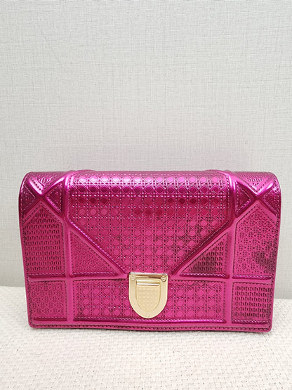 Dior Pink Metallic Calfskin Diorama WOC (GHW)
