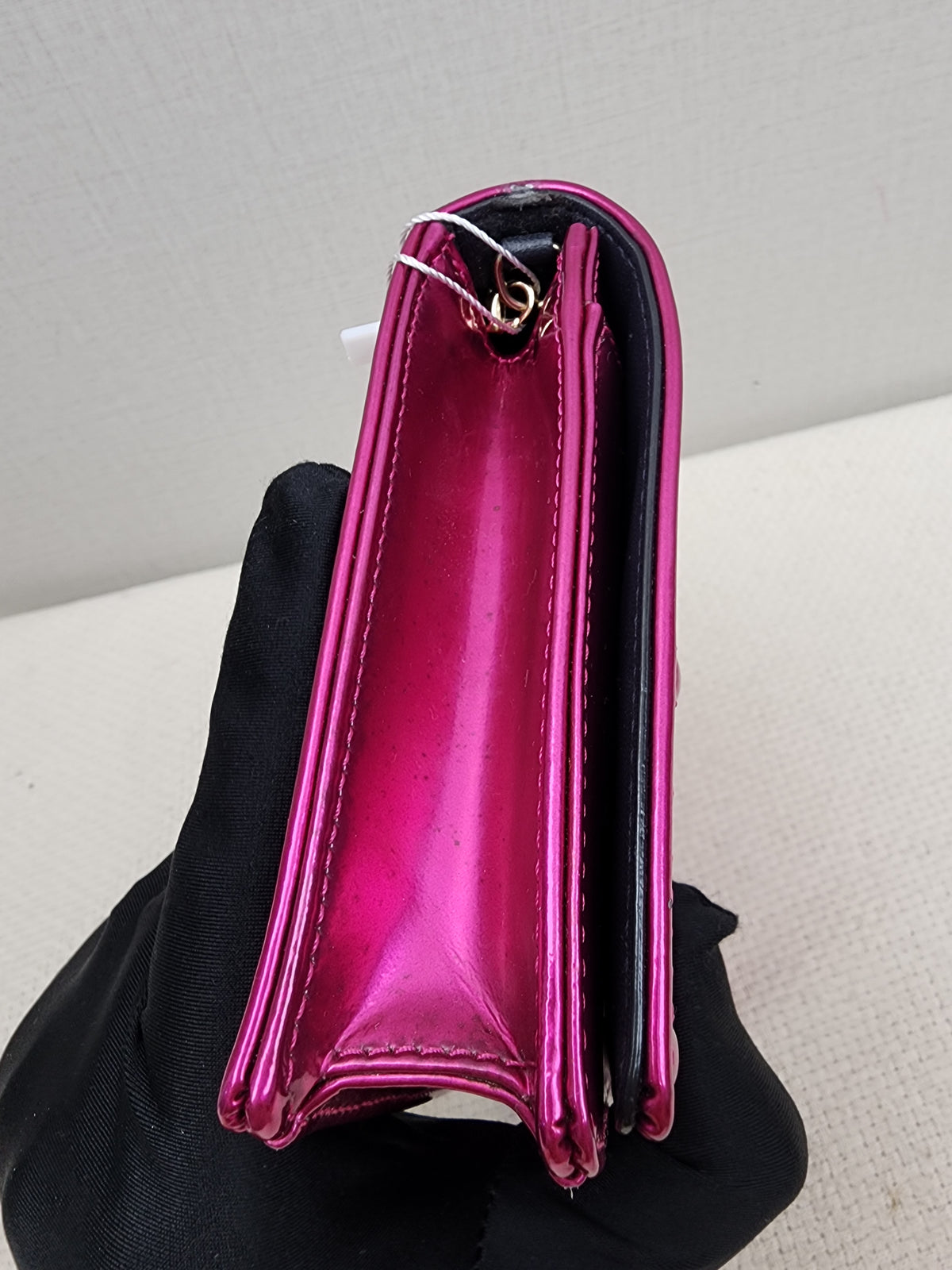 Dior Pink Metallic Calfskin Diorama WOC (GHW)