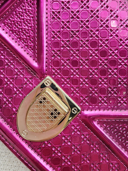 Dior Pink Metallic Calfskin Diorama WOC (GHW)