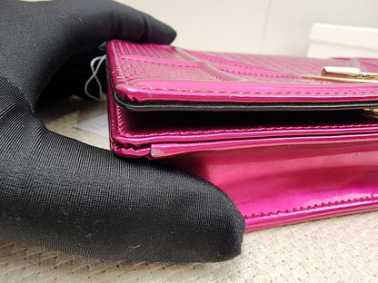 Dior Pink Metallic Calfskin Diorama WOC (GHW)