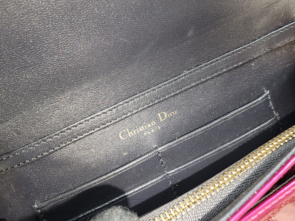 Dior Pink Metallic Calfskin Diorama WOC (GHW)