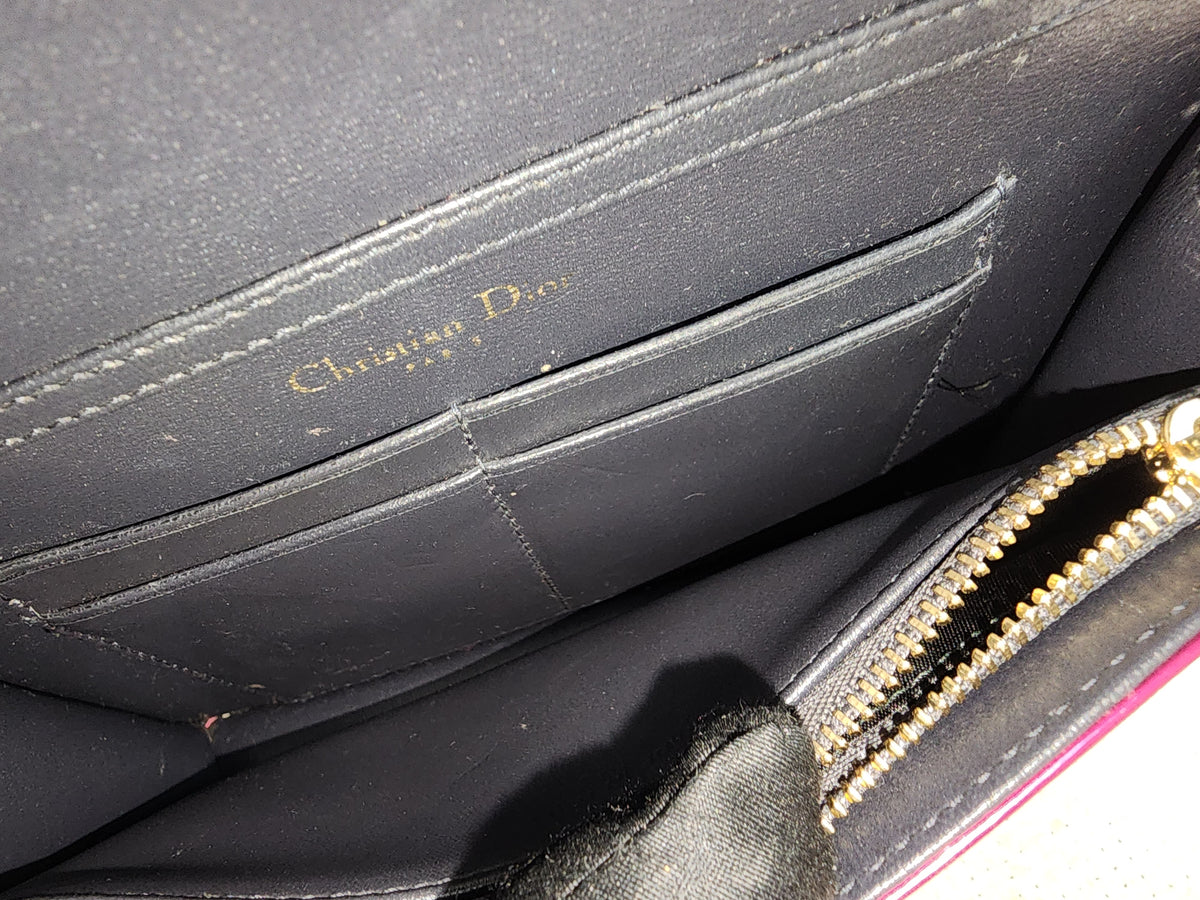 Dior Pink Metallic Calfskin Diorama WOC (GHW)