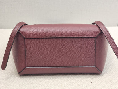 Celine Burgundy Calfskin Nano Belt Bag (GHW)