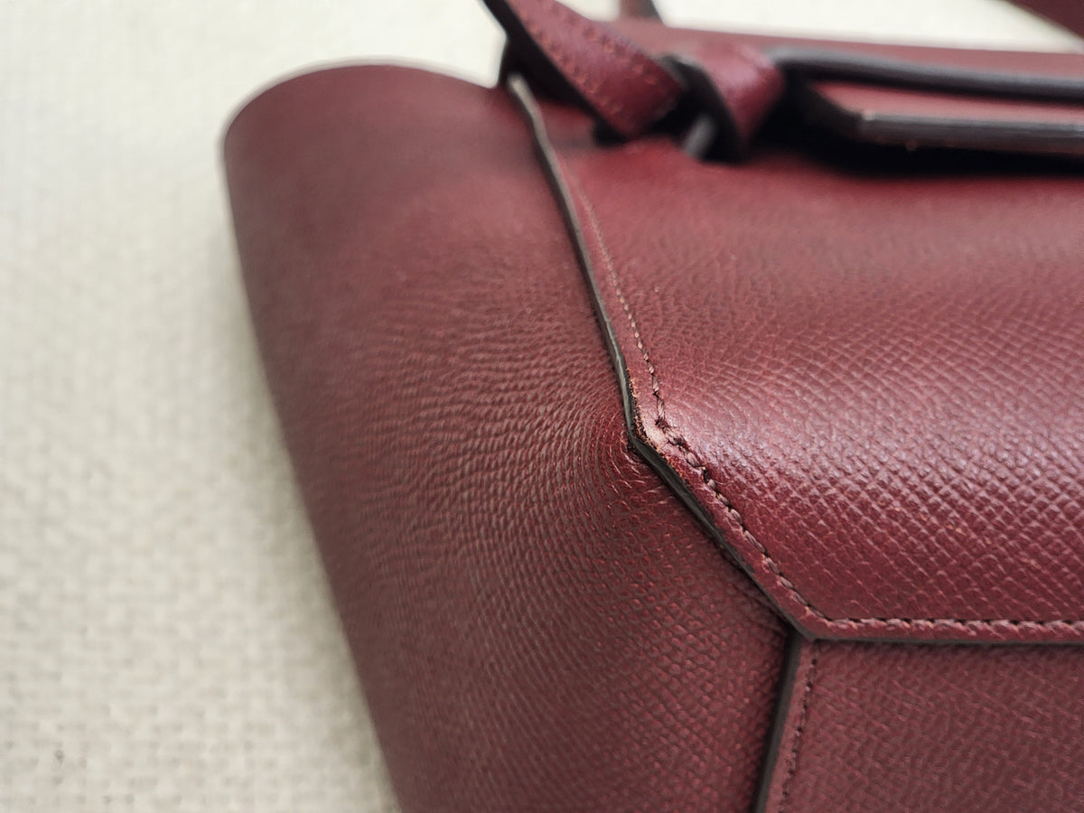 Celine Burgundy Calfskin Nano Belt Bag (GHW)