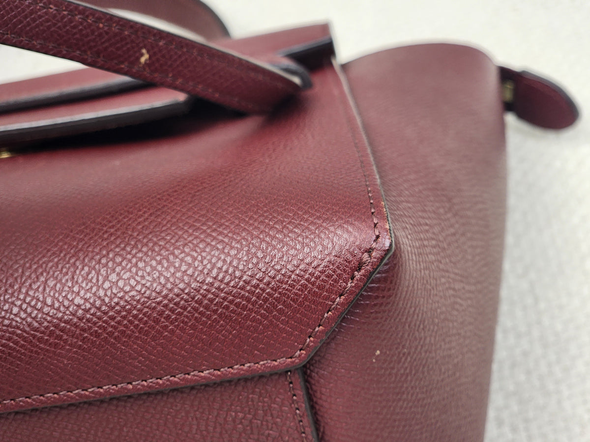 Celine Burgundy Calfskin Nano Belt Bag (GHW)