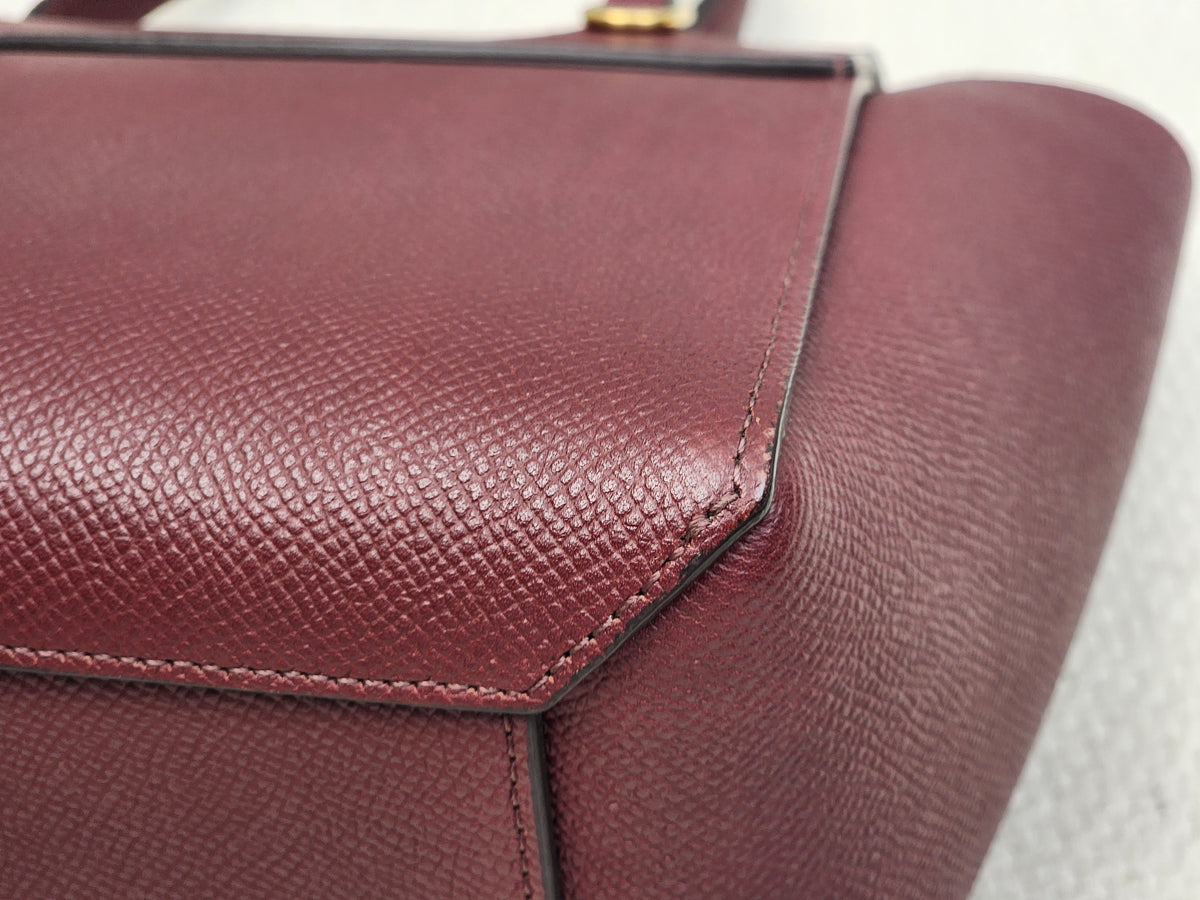 Celine Burgundy Calfskin Nano Belt Bag (GHW)