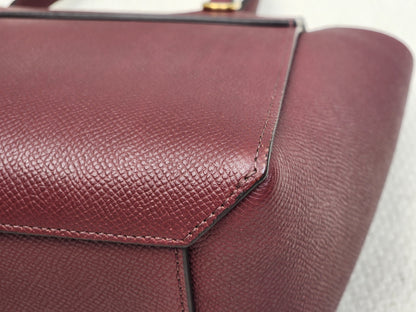 Celine Burgundy Calfskin Nano Belt Bag (GHW)