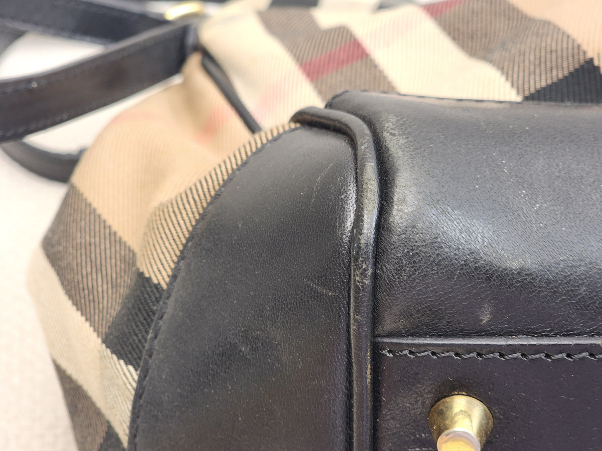 Burberry Black Bridge House Check Conterbury Tote