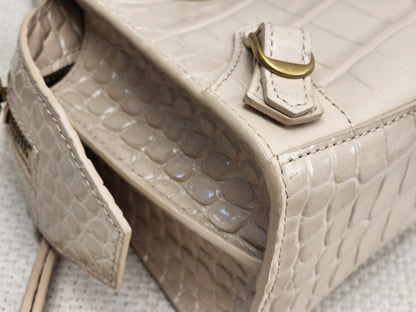 Balenciaga Nude Croc Embossed Neo Classic Mini City (GHW)