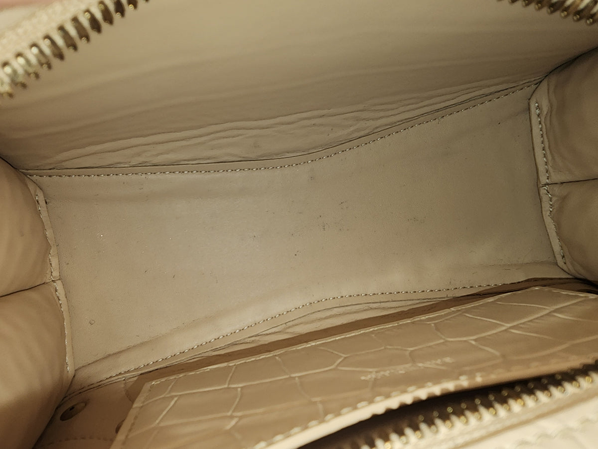 Balenciaga Nude Croc Embossed Neo Classic Mini City (GHW)
