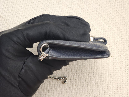 Hermes Dark Blue Dogon Card Case (PHW)
