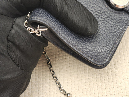 Hermes Dark Blue Dogon Card Case (PHW)