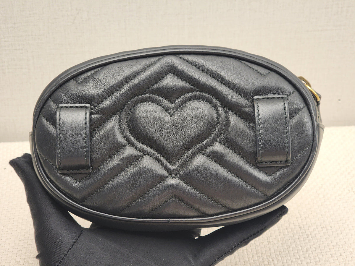 Gucci Black Marmont Oval Belt Bag