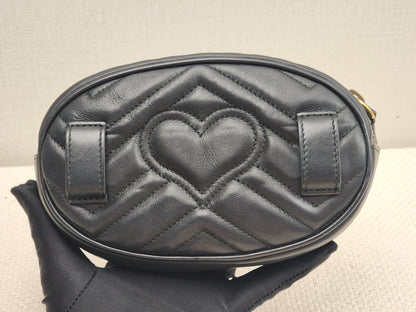 Gucci Black Marmont Oval Belt Bag