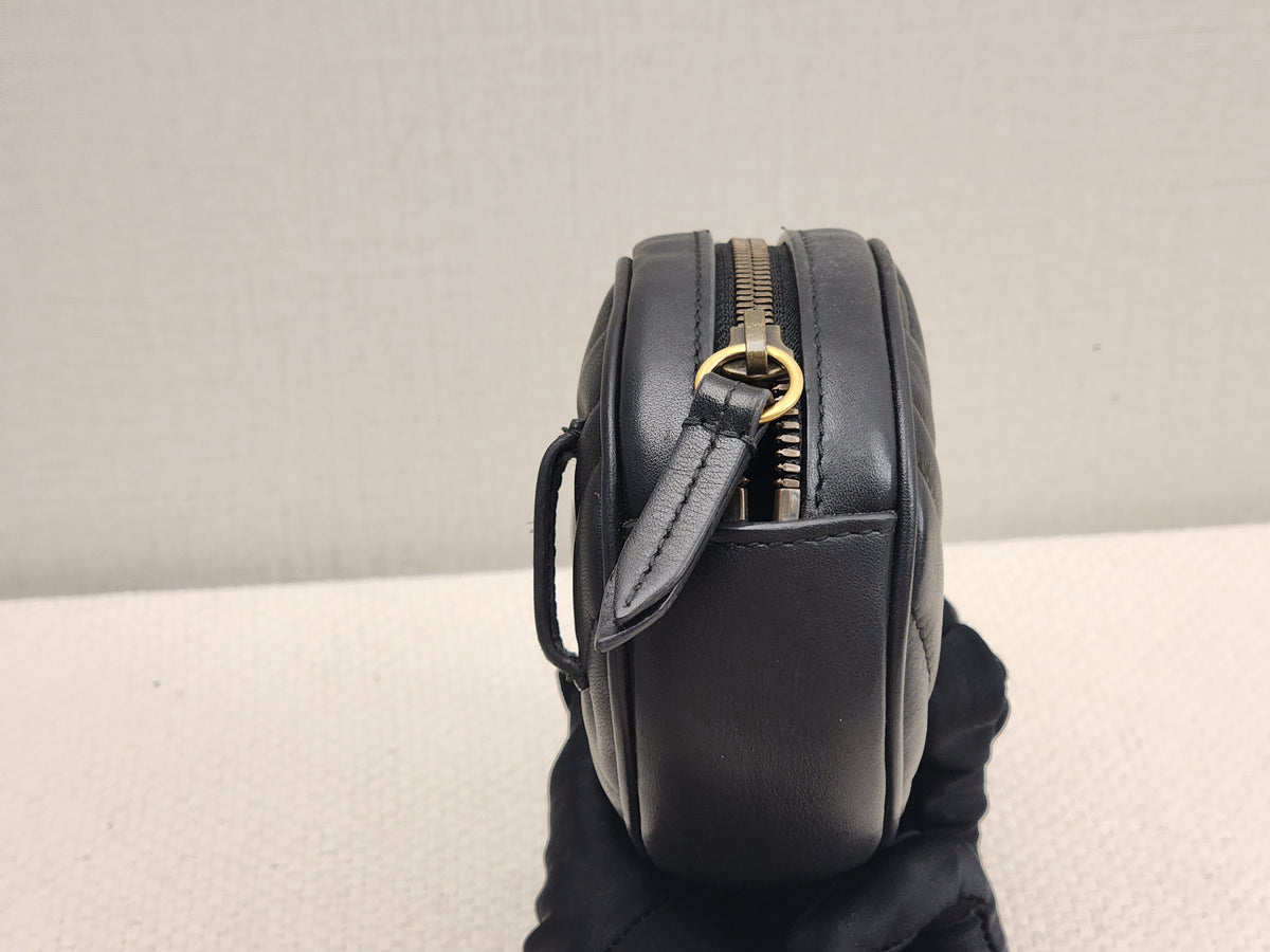 Gucci Black Marmont Oval Belt Bag