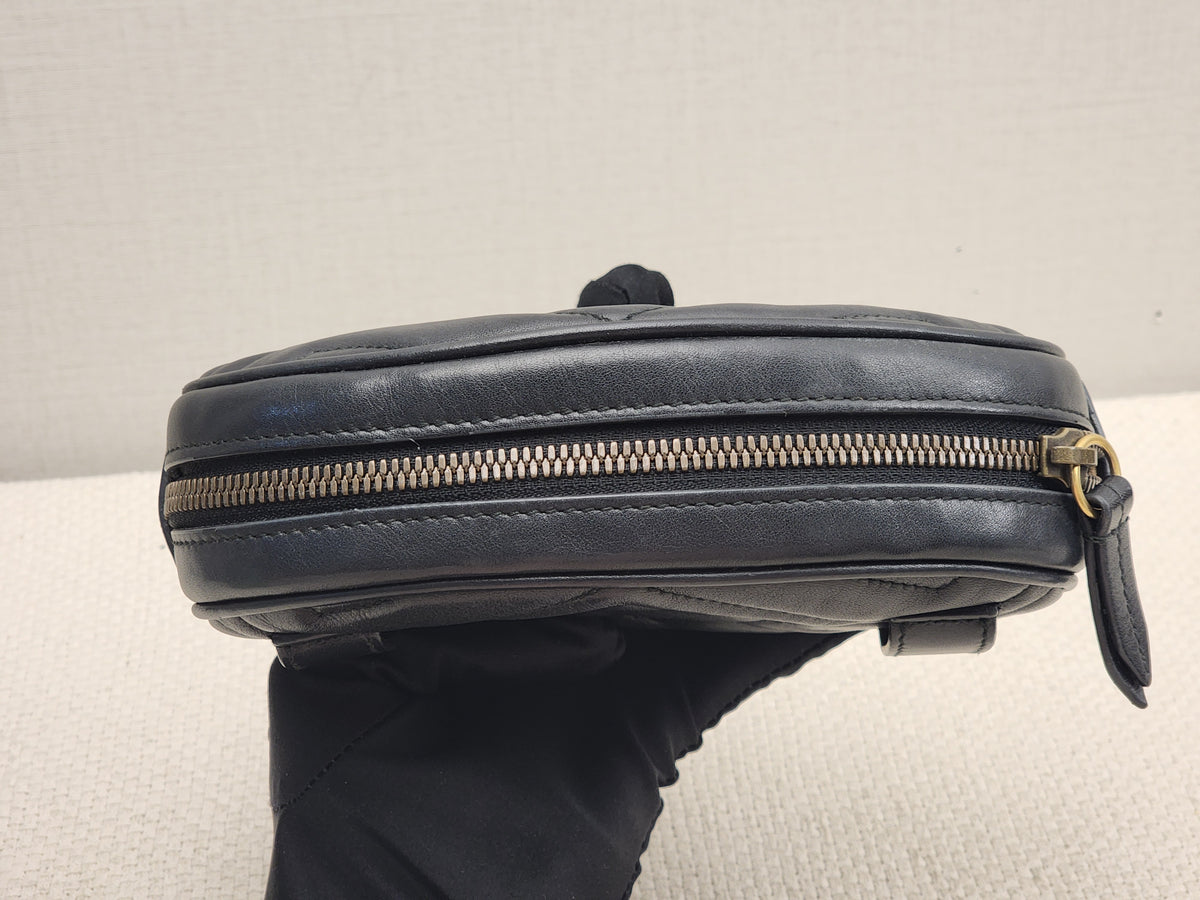 Gucci Black Marmont Oval Belt Bag