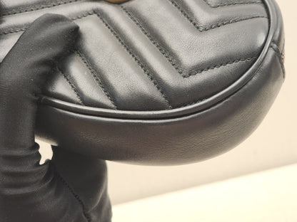 Gucci Black Marmont Oval Belt Bag