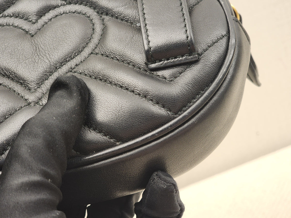 Gucci Black Marmont Oval Belt Bag