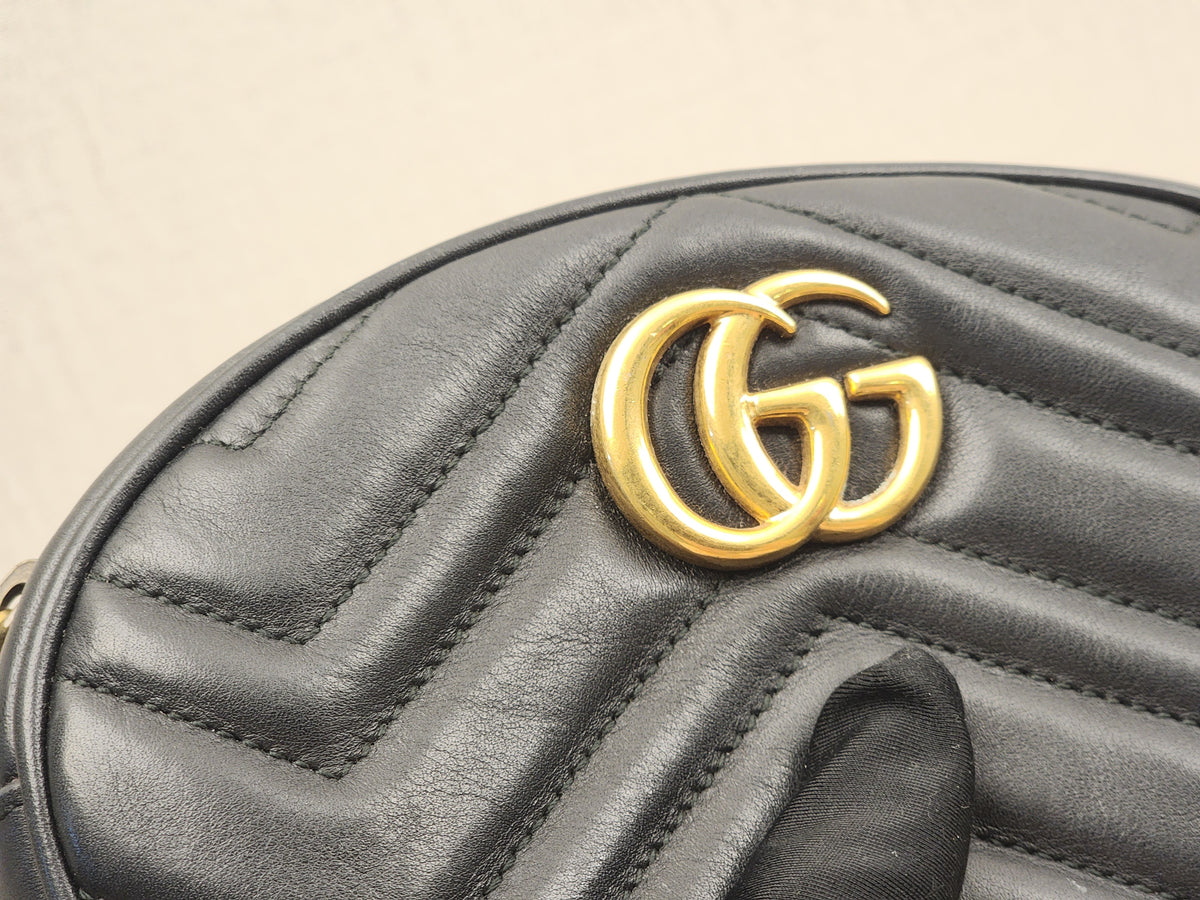 Gucci Black Marmont Oval Belt Bag