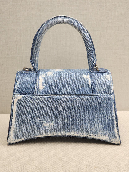 Balenciaga Nappa Denim Printed Small Hourglass Bag (SHW)