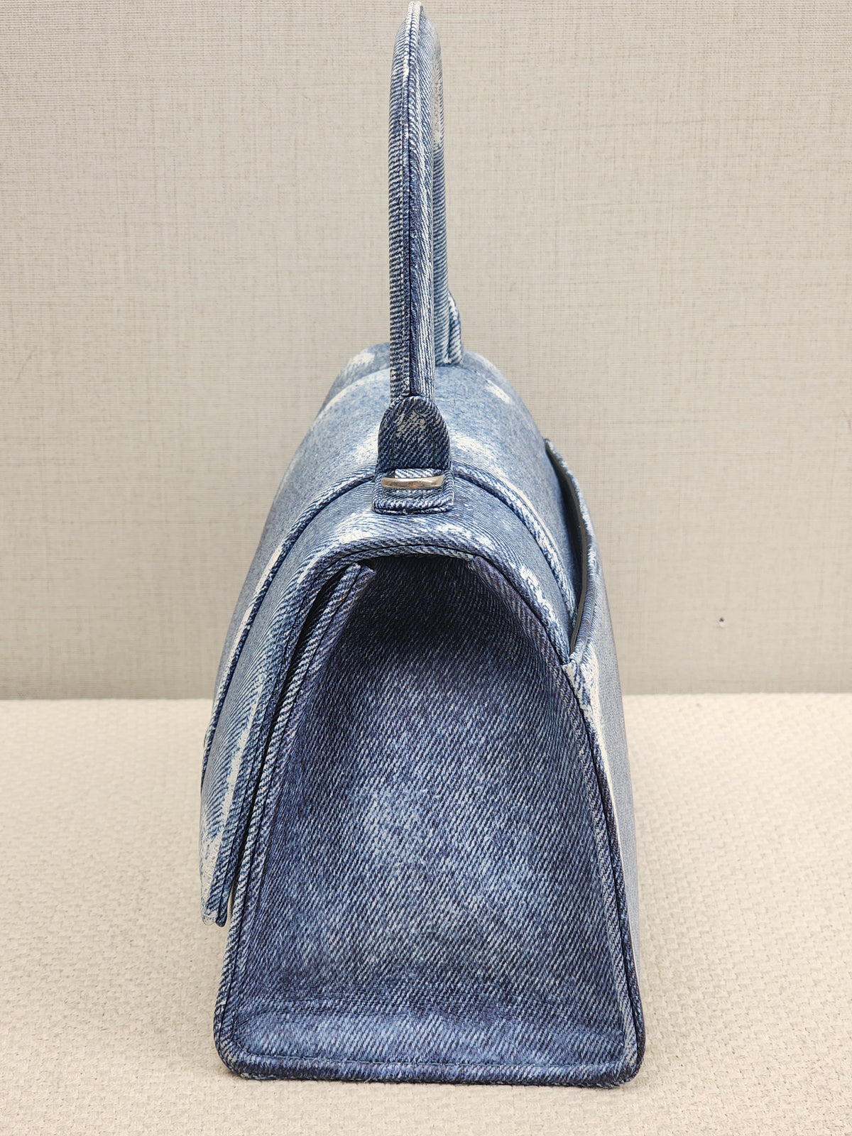 Balenciaga Nappa Denim Printed Small Hourglass Bag (SHW)