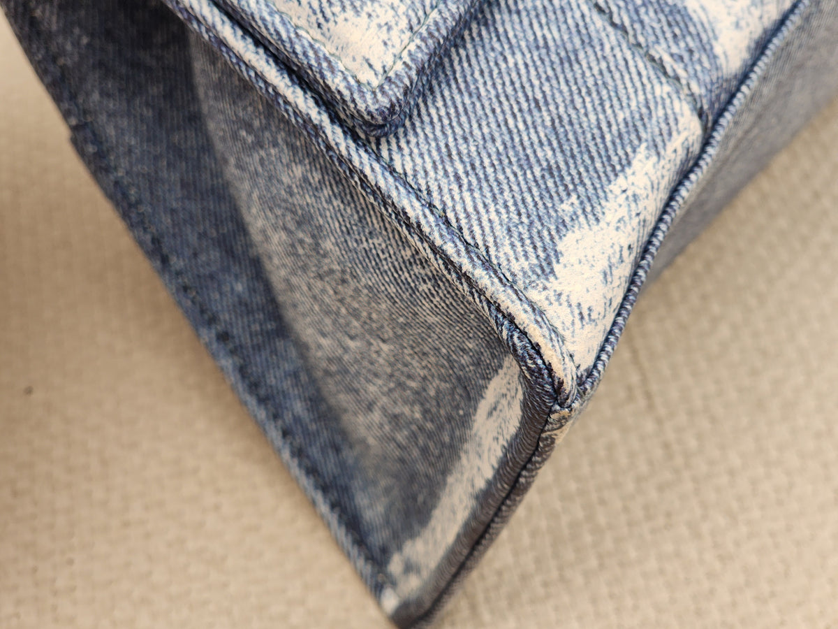 Balenciaga Nappa Denim Printed Small Hourglass Bag (SHW)