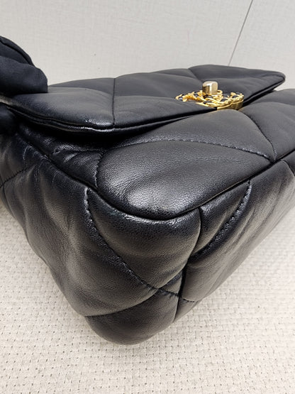 Chanel Black Small Lambskin 19 Flap (GHW)