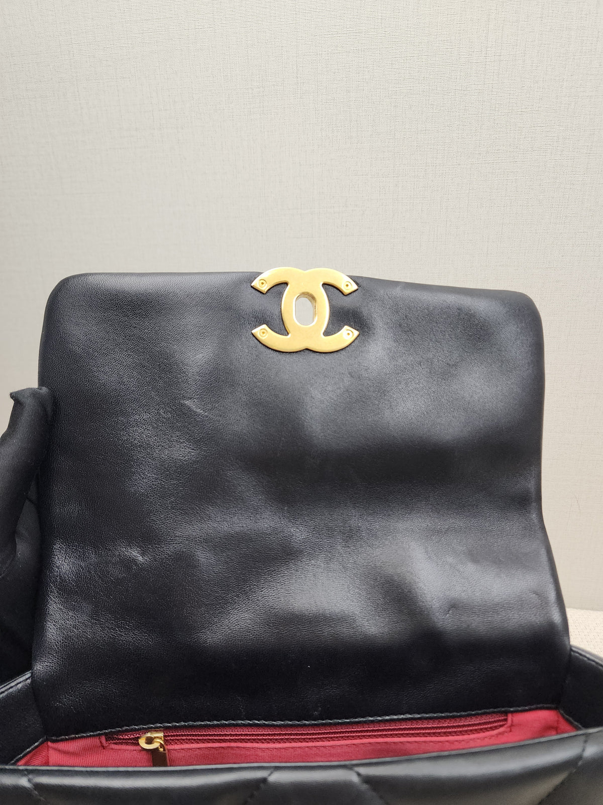 Chanel Black Small Lambskin 19 Flap (GHW)