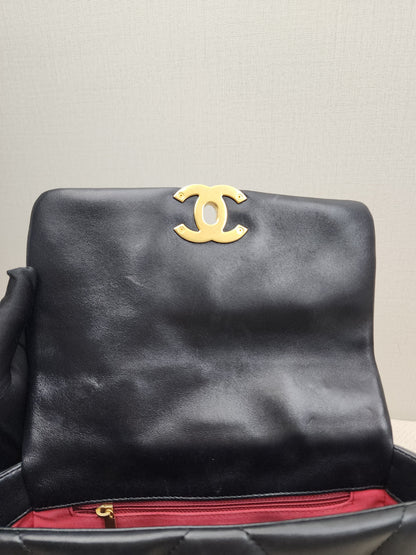 Chanel Black Small Lambskin 19 Flap (GHW)