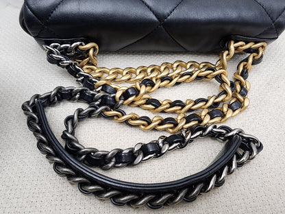 Chanel Black Small Lambskin 19 Flap (GHW)