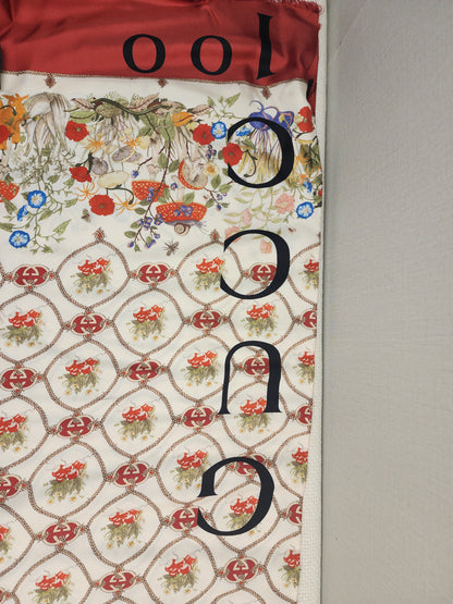 Gucci 100th Anniversary Silk Floral GG Stole 35 x 180cm