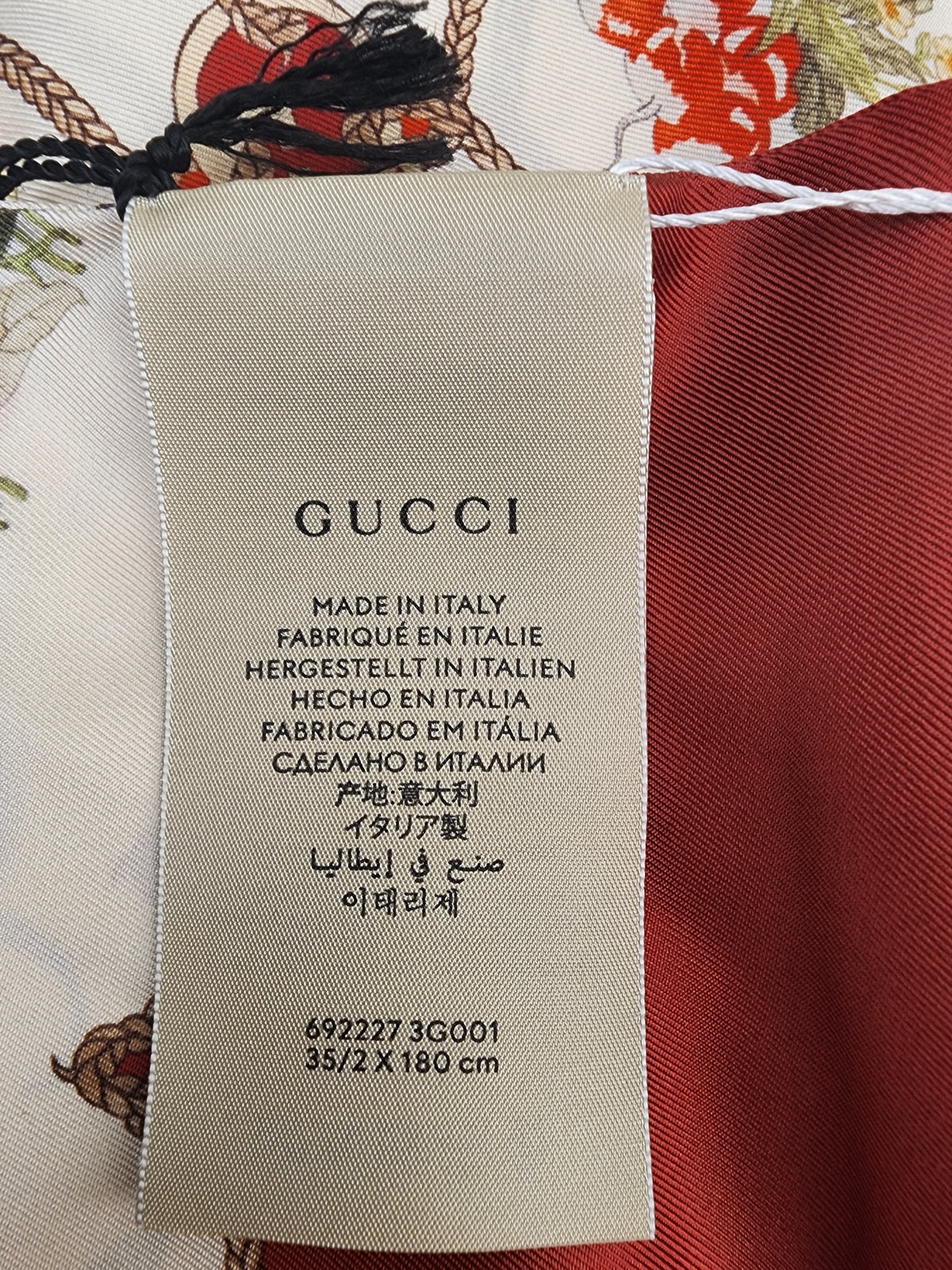 Gucci 100th Anniversary Silk Floral GG Stole 35 x 180cm