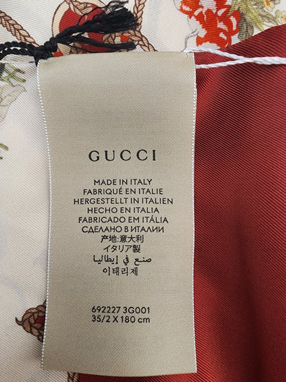 Gucci 100th Anniversary Silk Floral GG Stole 35 x 180cm