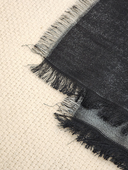 LV Black x Silver Monogram Shine Shawl Scarf