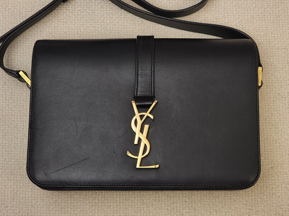YSL Black Calfskin Medium Universite Bag (GHW)