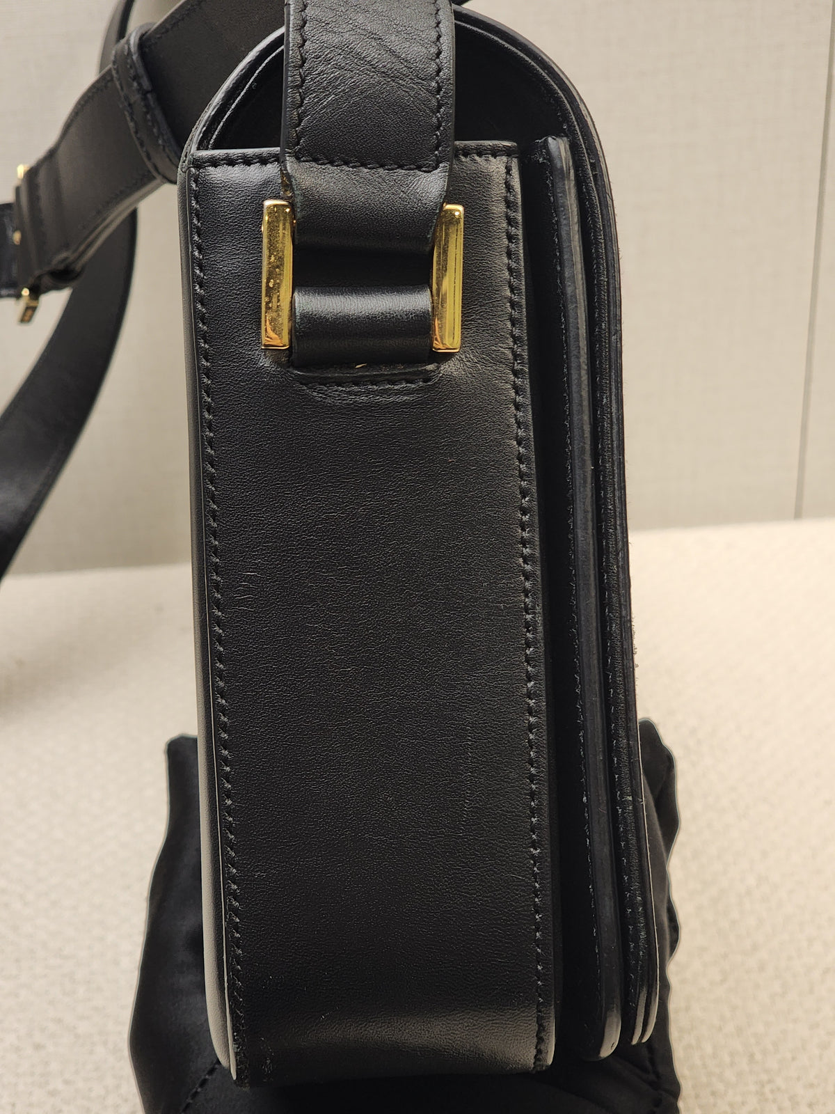 YSL Black Calfskin Medium Universite Bag (GHW)