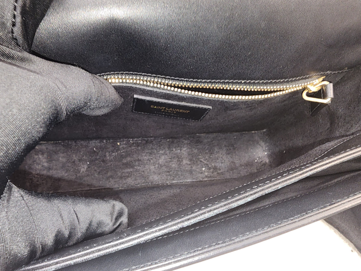 YSL Black Calfskin Medium Universite Bag (GHW)