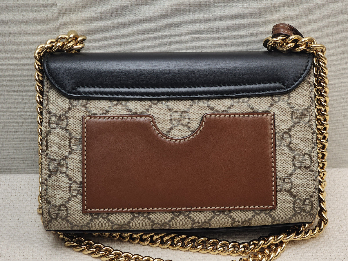 Gucci Brown GG Supreme Small Padlock Shoulder Bag (GHW)
