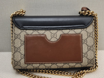Gucci Brown GG Supreme Small Padlock Shoulder Bag (GHW)