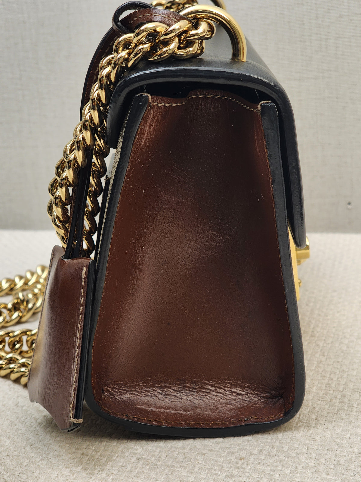 Gucci Brown GG Supreme Small Padlock Shoulder Bag (GHW)