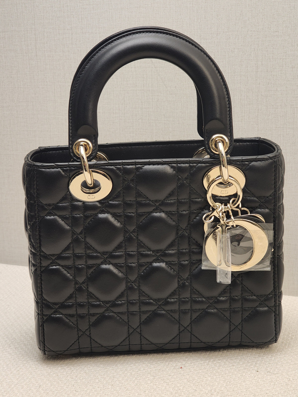 Dior Black Lambskin Small Lady D (LGHW)