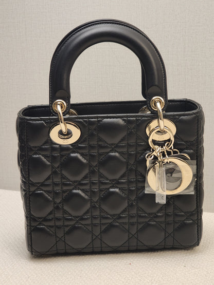 Dior Black Lambskin Small Lady D (LGHW)