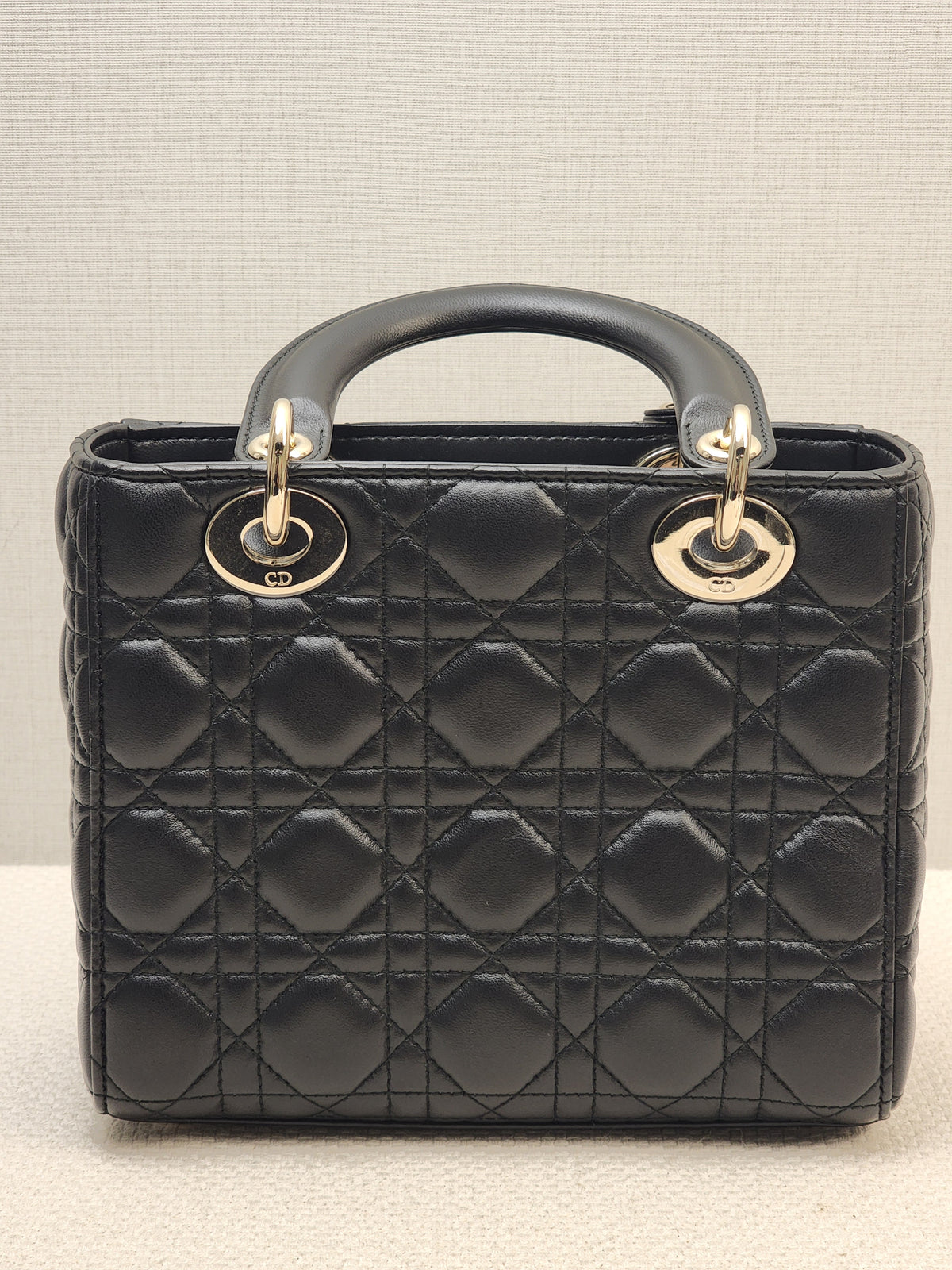 Dior Black Lambskin Small Lady D (LGHW)